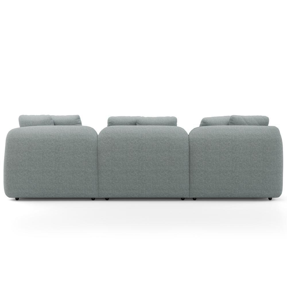 Sofá 4 Lugares Com Chaise Direito Sala Living 294cm Arlo F04 Linho Cinza - Lyam Decor - 6