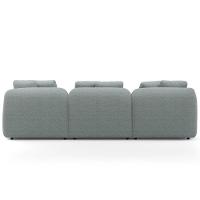 Sofá 4 Lugares Com Chaise Direito Sala Living 294cm Arlo F04 Linho Cinza - Lyam Decor - 6