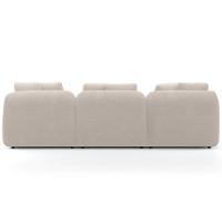 Sofá 4 Lugares Com Chaise Direito Sala Living 294cm Arlo F04 Bouclê Bege - Lyam Decor - 6