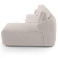 Sofá 4 Lugares Com Chaise Direito Sala Living 294cm Arlo F04 Bouclê Bege - Lyam Decor - 7
