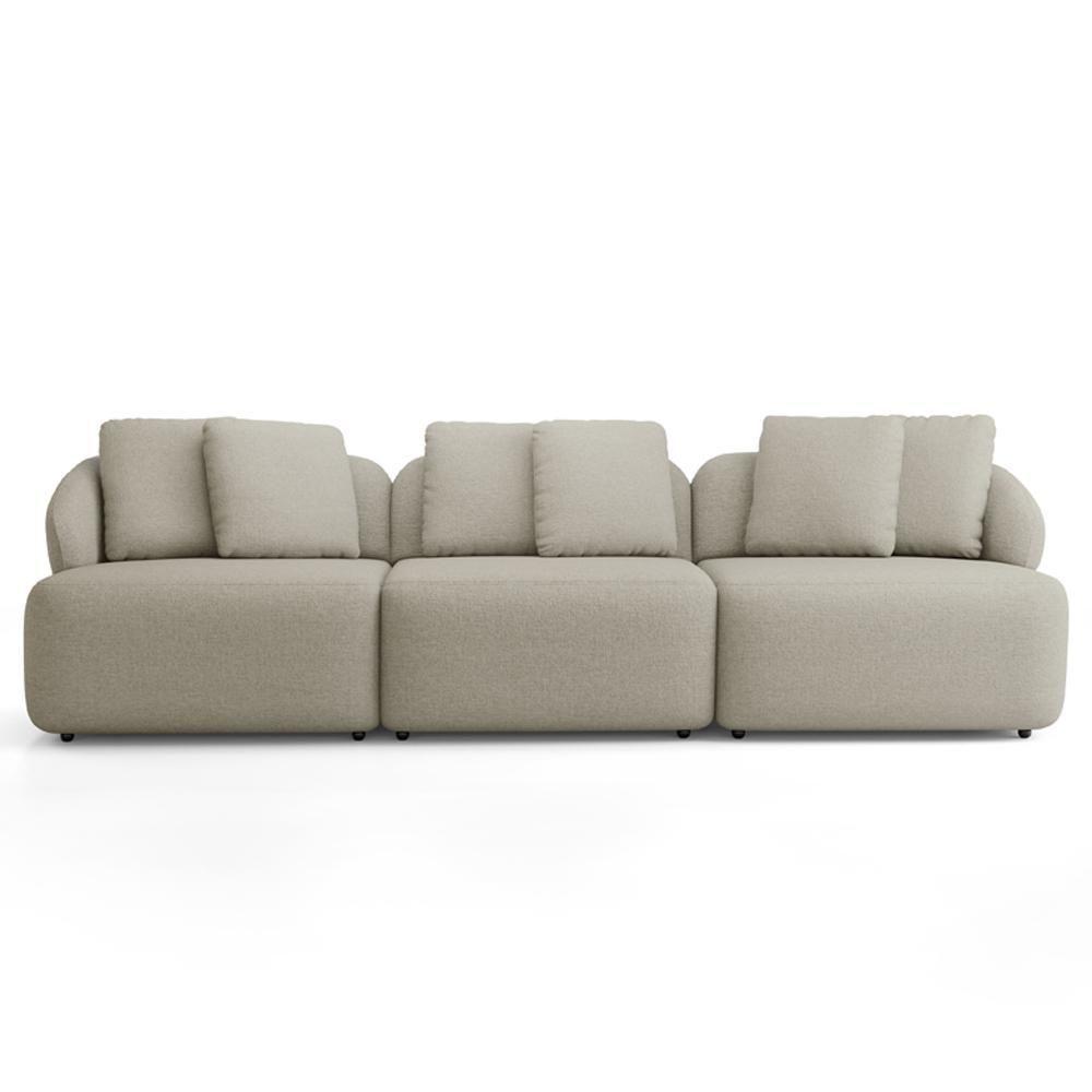 Sofá 3 Lugares Para Sala De Estar Living 234cm Arlo F04 Linho Bege - Lyam Decor - 3