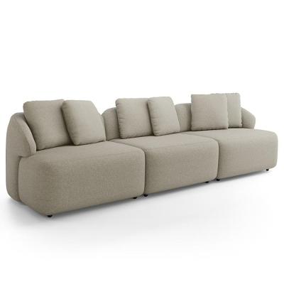 Sofá 3 Lugares Para Sala De Estar Living 234cm Arlo F04 Linho Bege - Lyam Decor