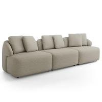 Sofá 4 Lugares Para Sala De Estar Living 294cm Arlo F04 Linho Bege - Lyam Decor - 1