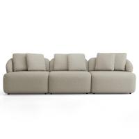 Sofá 4 Lugares Para Sala De Estar Living 294cm Arlo F04 Linho Bege - Lyam Decor - 3