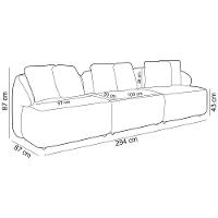 Sofá 4 Lugares Para Sala De Estar Living 294cm Arlo F04 Linho Bege - Lyam Decor - 5