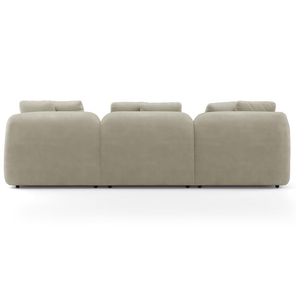 Sofá 4 Lugares Para Sala De Estar Living 294cm Arlo F04 Veludo Bege - Lyam Decor - 3