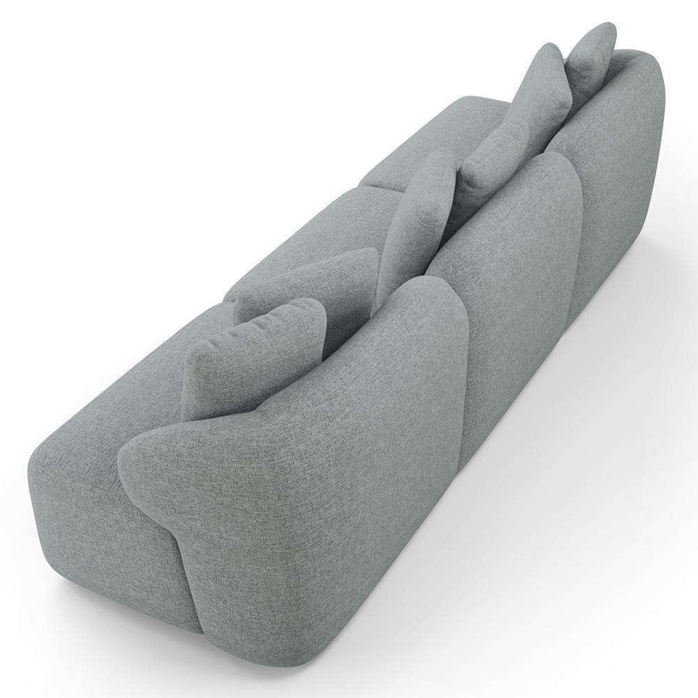 Sofá 4 Lugares Para Sala De Estar Living 294cm Arlo F04 Linho Cinza - Lyam Decor - 7