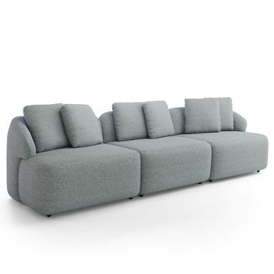 Sofá 4 Lugares Para Sala De Estar Living 294cm Arlo F04 Linho Cinza - Lyam Decor