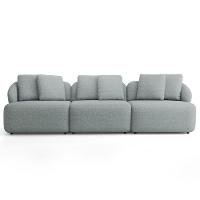 Sofá 4 Lugares Para Sala De Estar Living 294cm Arlo F04 Linho Cinza - Lyam Decor - 3