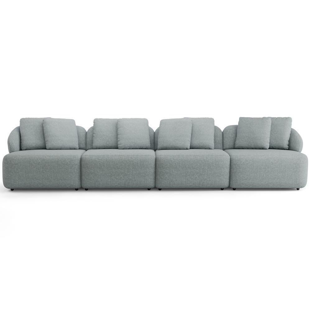 Sofá 4 Lugares Para Sala De Estar Living 314cm Arlo F04 Linho Cinza - Lyam Decor - 3