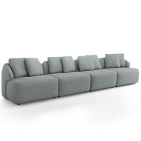 Sofá 4 Lugares Para Sala De Estar Living 314cm Arlo F04 Linho Cinza - Lyam Decor - 1