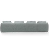 Sofá 4 Lugares Para Sala De Estar Living 314cm Arlo F04 Linho Cinza - Lyam Decor - 6