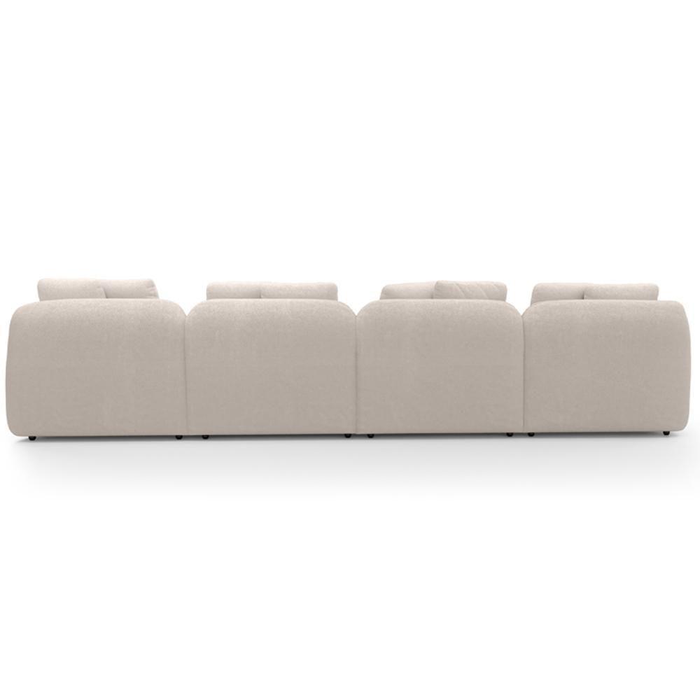 Sofá 4 Lugares Para Sala De Estar Living 314cm Arlo F04 Bouclê Bege - Lyam Decor - 6
