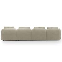 Sofá 4 Lugares Para Sala De Estar Living 314cm Arlo F04 Veludo Bege - Lyam Decor - 6