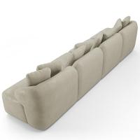 Sofá 4 Lugares Para Sala De Estar Living 314cm Arlo F04 Veludo Bege - Lyam Decor - 7