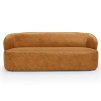 Sofá 2 Lugares Orgânico Para Sala De Estar Living 170cm Heidy F04 Couríssimo Whisky - Lyam Decor - 3