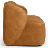 Sofá 2 Lugares Orgânico Para Sala De Estar Living 170cm Heidy F04 Couríssimo Whisky - Lyam Decor - 6