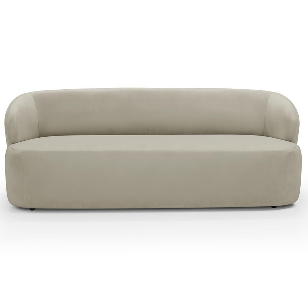 Sofá 2 Lugares Orgânico Para Sala De Estar Living 170cm Heidy F04 Veludo Bege - Lyam Decor - 3