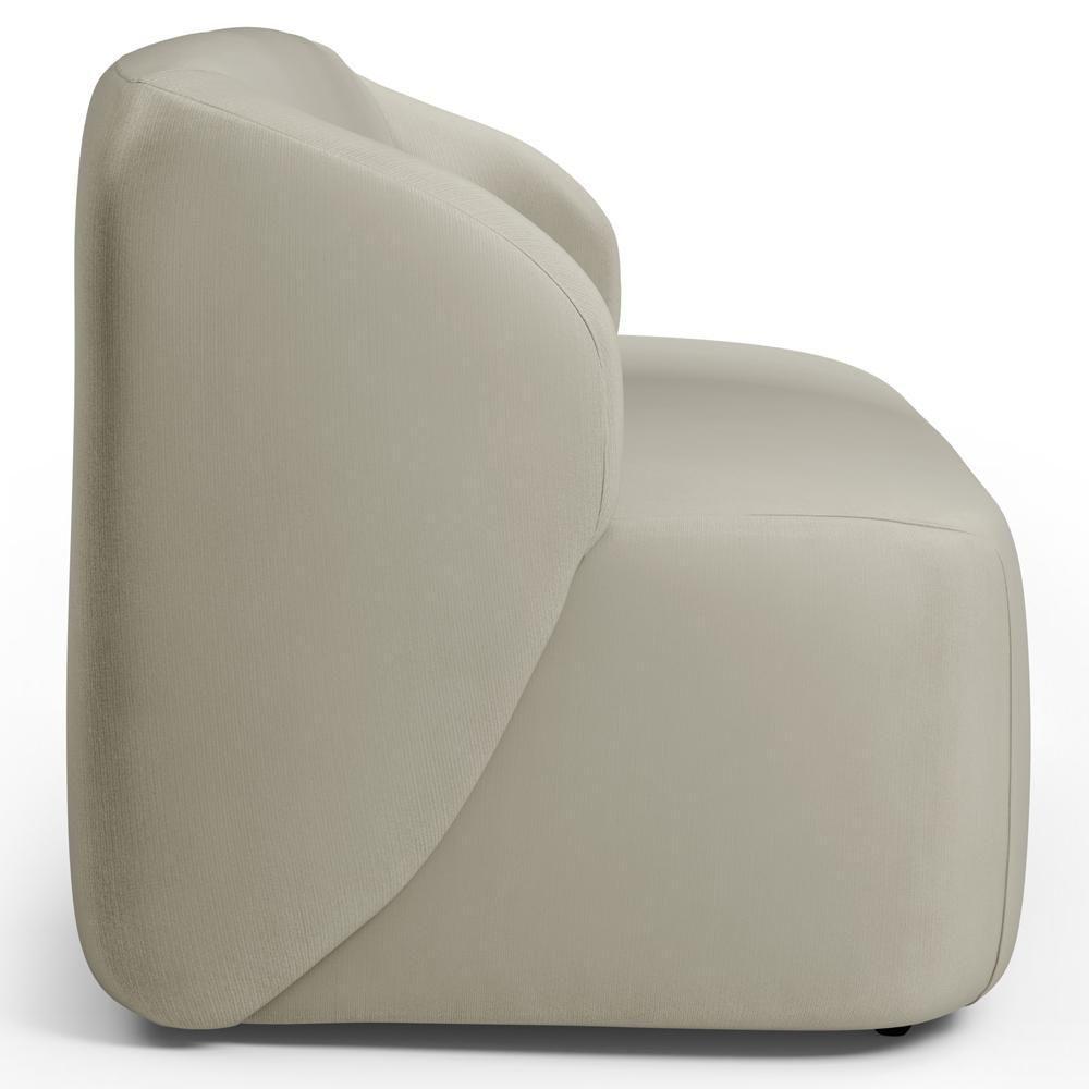 Sofá 2 Lugares Orgânico Para Sala De Estar Living 170cm Heidy F04 Veludo Bege - Lyam Decor - 6