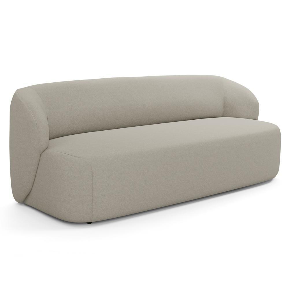 Sofá 3 Lugares Orgânico Para Sala De Estar Living 205cm Heidy F04 Linho Bege - Lyam Decor - 1