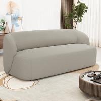 Sofá 3 Lugares Orgânico Para Sala De Estar Living 205cm Heidy F04 Linho Bege - Lyam Decor - 2