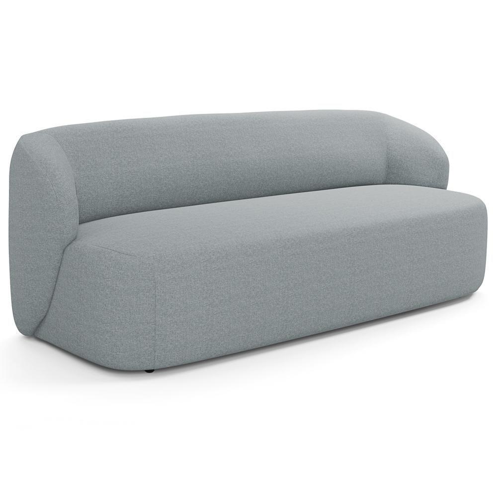 Sofá 3 Lugares Orgânico Para Sala De Estar Living 205cm Heidy F04 Linho Cinza - Lyam Decor - 1