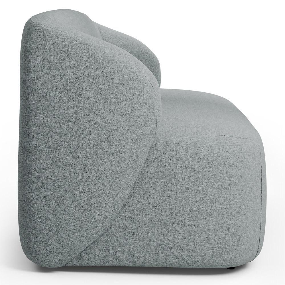 Sofá 3 Lugares Orgânico Para Sala De Estar Living 205cm Heidy F04 Linho Cinza - Lyam Decor - 6