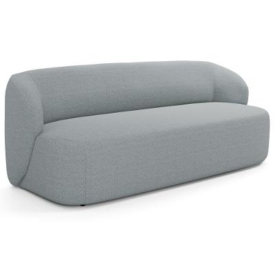 Sofá 3 Lugares Orgânico Para Sala De Estar Living 205cm Heidy F04 Linho Cinza - Lyam Decor