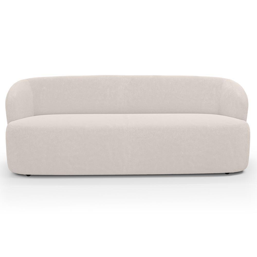 Sofá 3 Lugares Orgânico Para Sala De Estar Living 205cm Heidy F04 Bouclê Bege - Lyam Decor - 3