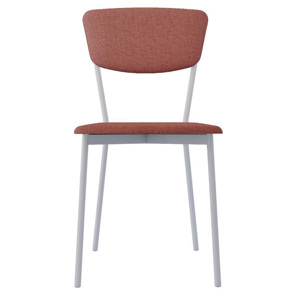 Cadeira Estofada Para Sala De Jantar Village Branco C01 Linho Rosê - Lyam Decor - 3