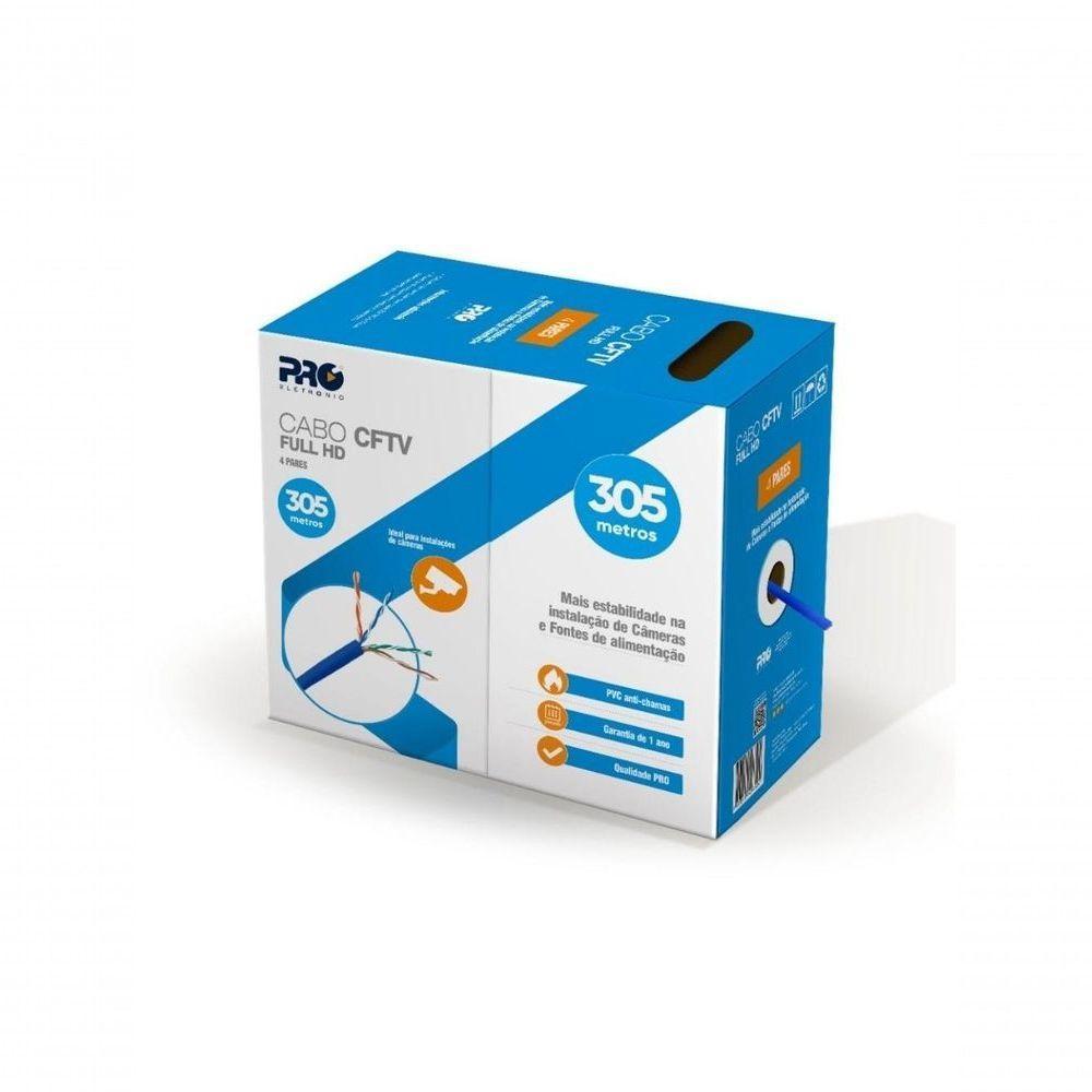 Cabo Proeletronic Para Aplicacao Cftv 4 Pares - Azul 305m - 2