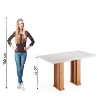 Mesa Sala De Jantar Tampo Com Vidro Mond 1,60m Madeirado/off White Viero - 4