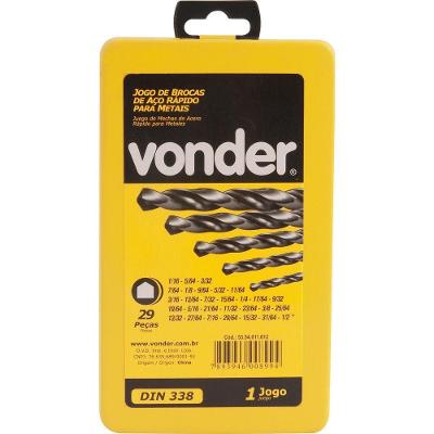 Jogo Broca Aço Rápido 1-16-1-2 Paralela Din 338 Uso G Vonder
