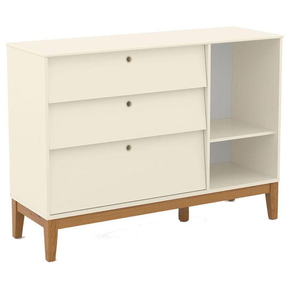 Berço Americano E Cômoda Sapateira Unique Off White Eco Wood Com Colchão Gazin - Matic - 2