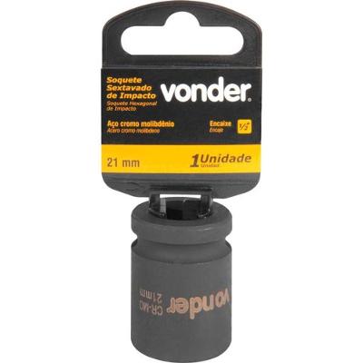Soquete Sextavado De Impacto Encaixe 1-2" 21mm Vonder
