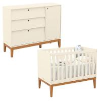 Berço Americano E Cômoda Sapateira Unique Off White Eco Wood - Matic - 1