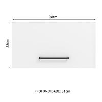 Armário Aéreo 60 Cm 1 Porta Basculante Branco Branco - 8