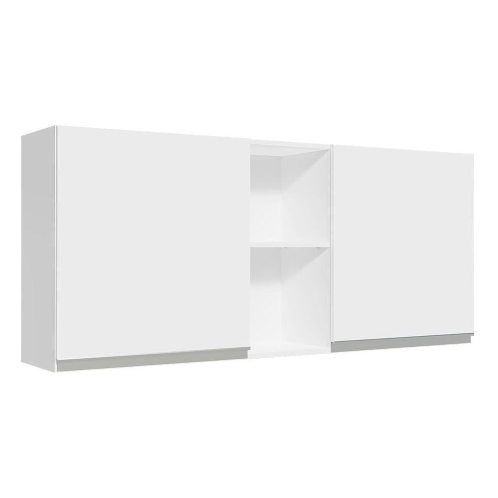 Armário Aéreo 150 Cm 2 Portas E 2 Nichos Branco Branco - 1