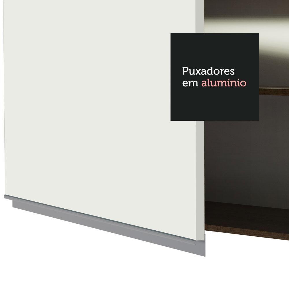 Armário Aéreo 150 Cm 2 Portas E 2 Nichos Rustic/branco - 6