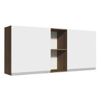Armário Aéreo 150 Cm 2 Portas E 2 Nichos Rustic/branco - 1