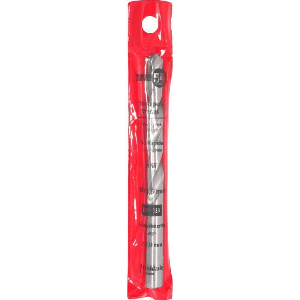 Broca De Aço Rápido 13,5 Mm Din 338 Hss Encartelada Nove54 - 2