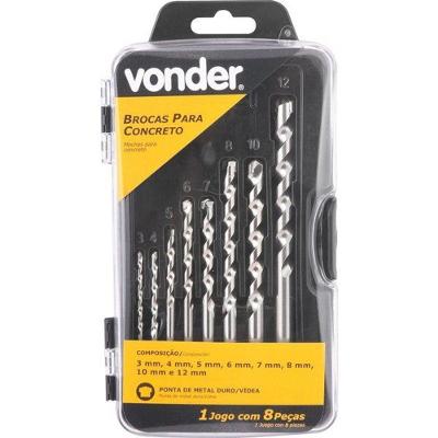 Jogo Broca De Vídea 3-12mm Din 8039 Para Concreto Caixa Metá