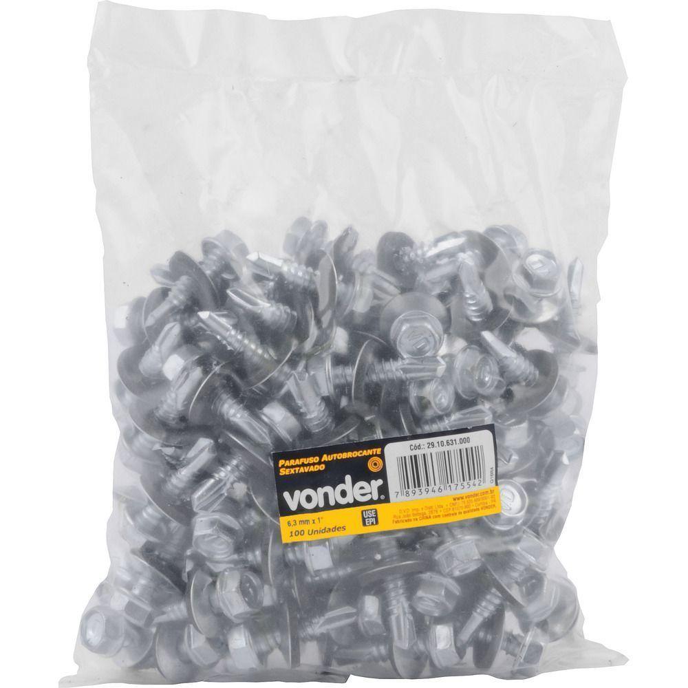 Parafuso Autobrocante Sextavado 6,3x1'' Com 100 Peças Vonder - 4