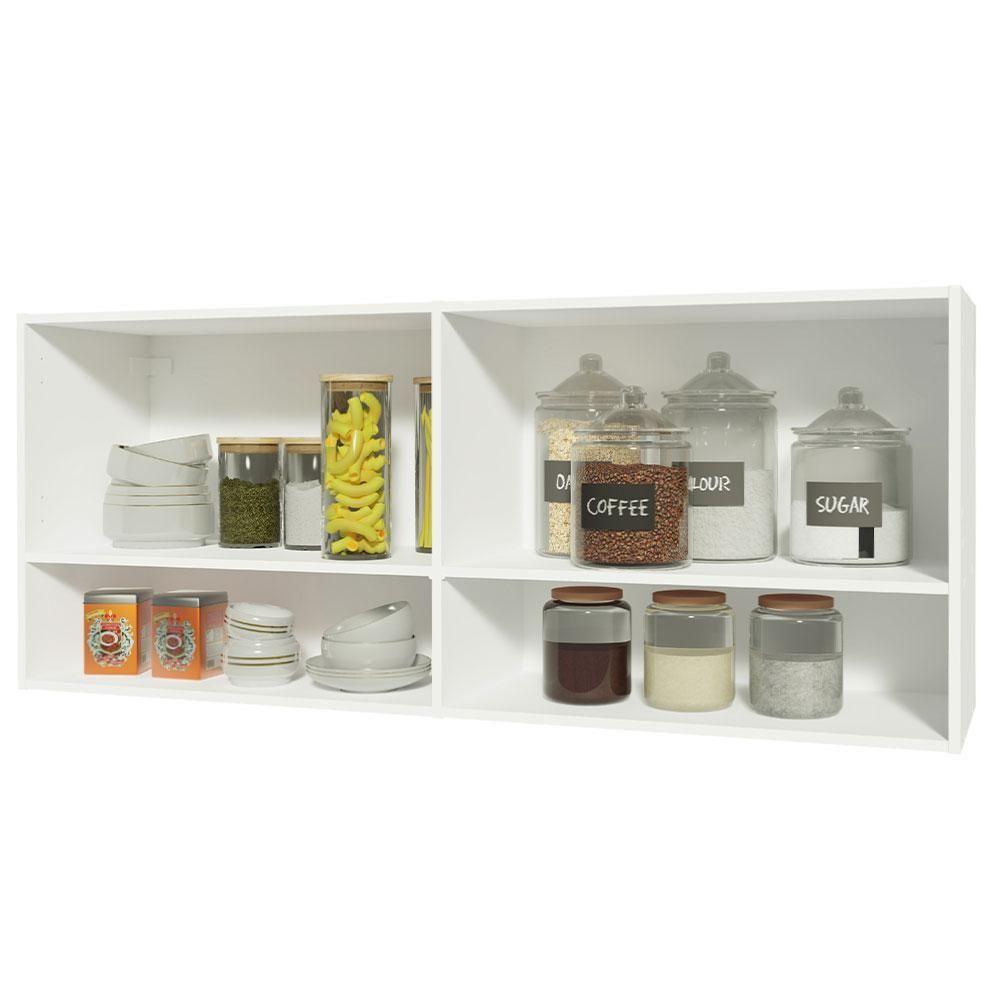 Armário Aéreo 120 Cm 2 Portas 2 Nichos Branco Para Cozinha - 2