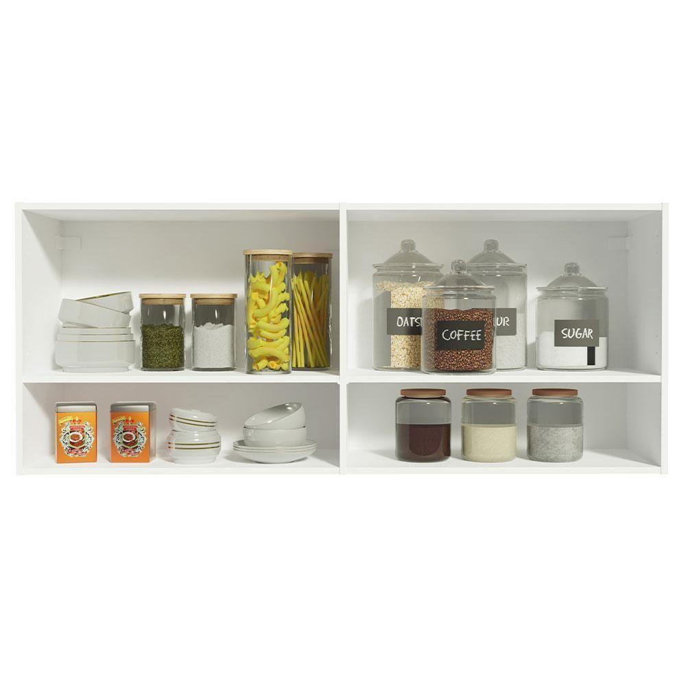 Armário Aéreo 120 Cm 2 Portas 2 Nichos Branco Para Cozinha - 6