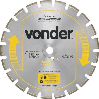 Disco Diamantado 350mm Segmentado Furo 50mm Com Bucha 25mm -