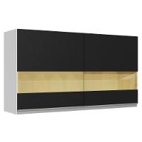 Armário Aéreo 100% Mdf 120 Cm 2 Portas Vidro Reflex Branco/ - 1