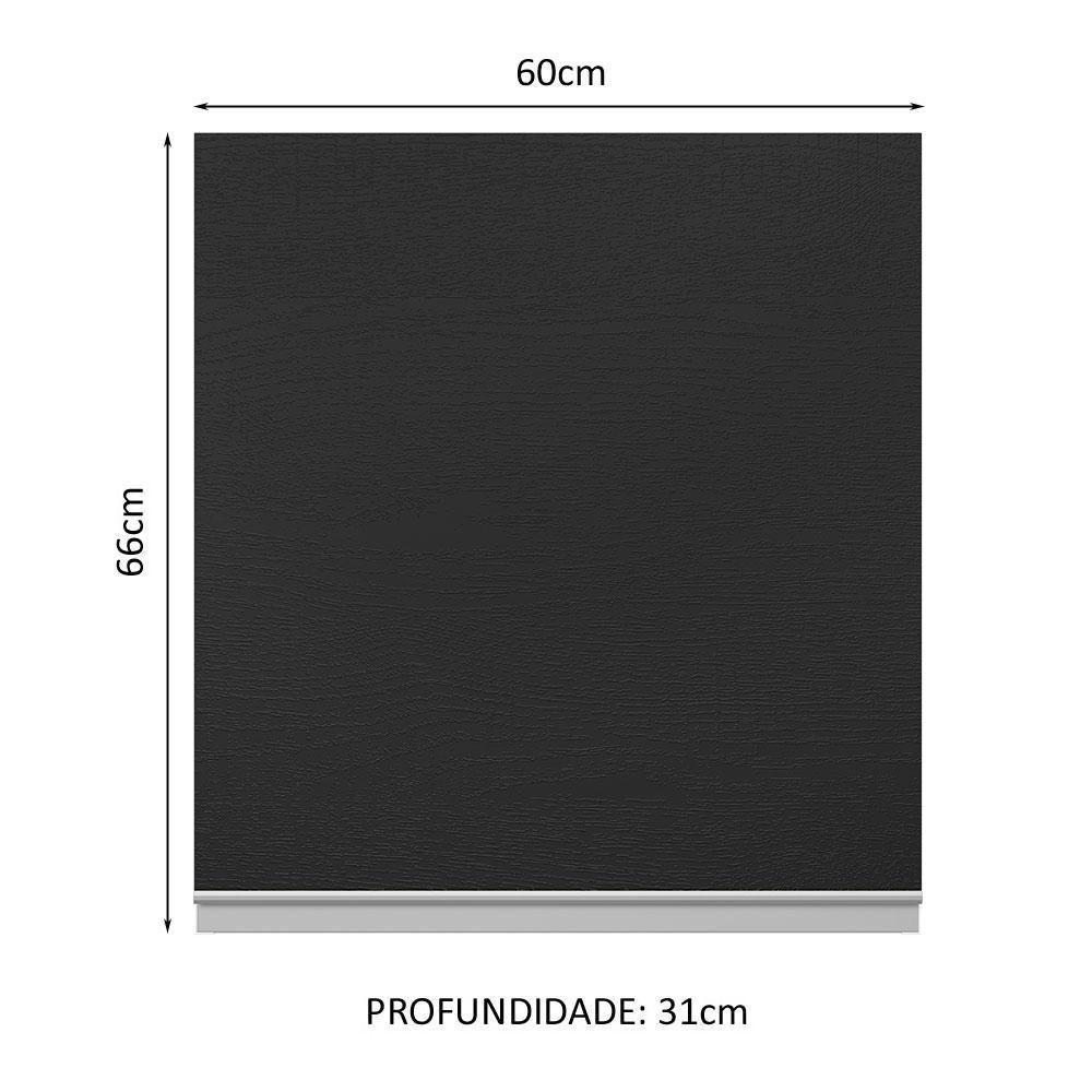 Armário Aéreo 100% Mdf 60 Cm 1 Porta Branco/preto Acordes - 8