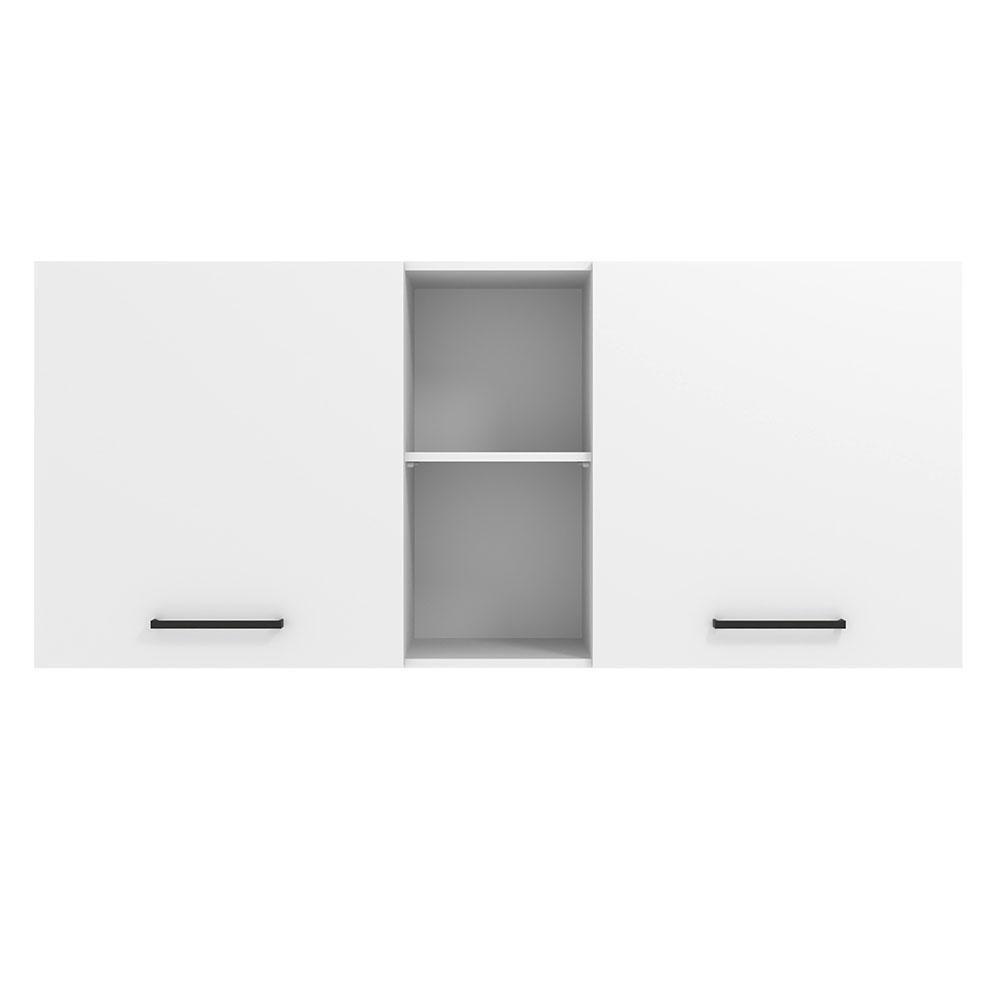 Armário Aéreo 150 Cm 2 Portas E 2 Nichos Branco Branco - 4