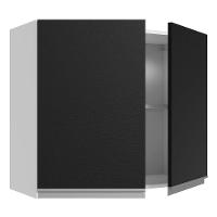 Armário Aéreo 100% Mdf 80 Cm 2 Portas Branco/preto Acordes - 6